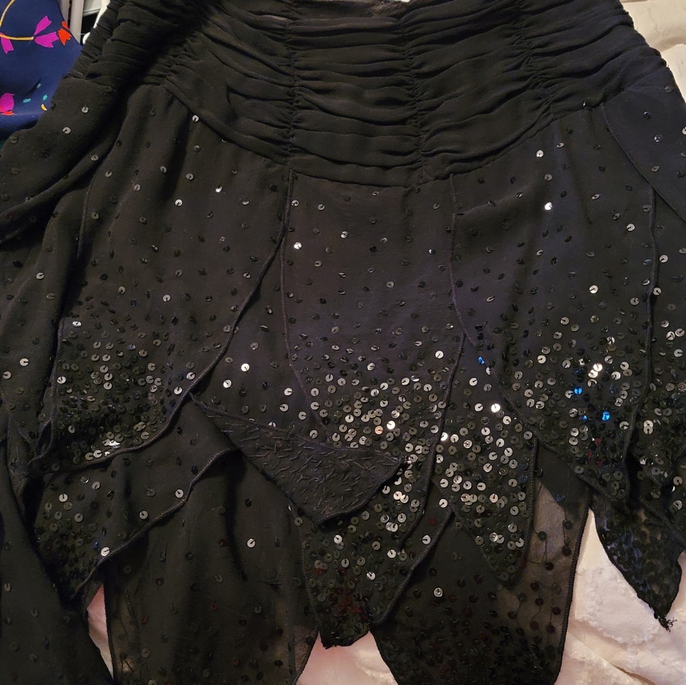 Bebe black skirt with sequins